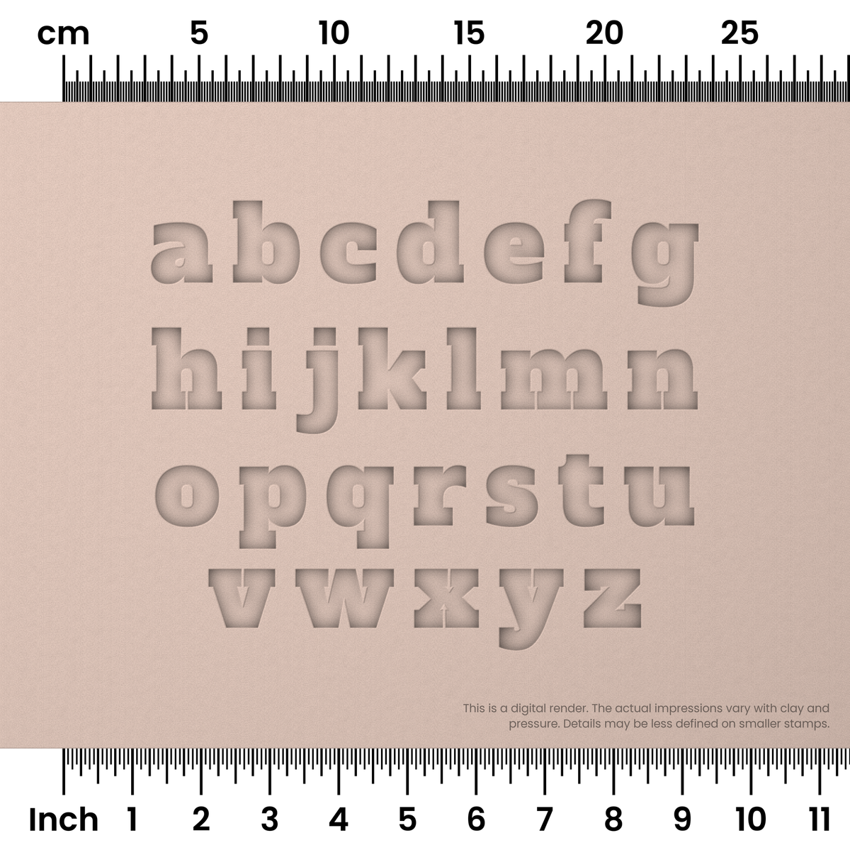 Alfa Slab One | Lowercase | Alphabet Stamp Sets - Ceramind® Tools