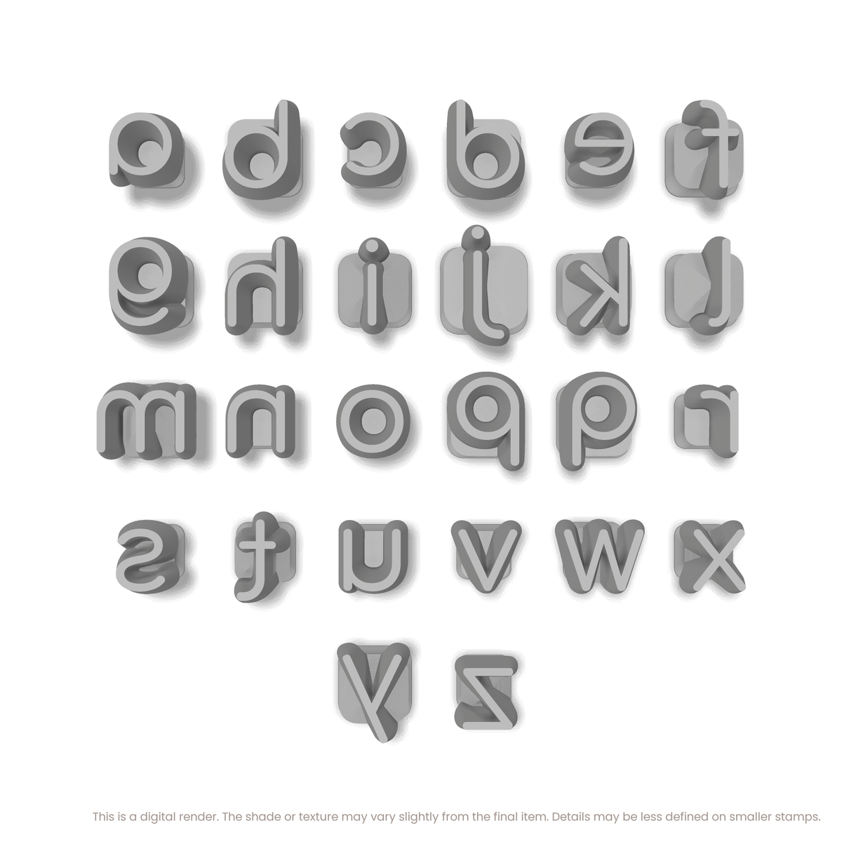 Comfortaa | Lowercase | Alphabet Stamp Sets - Ceramind® Tools