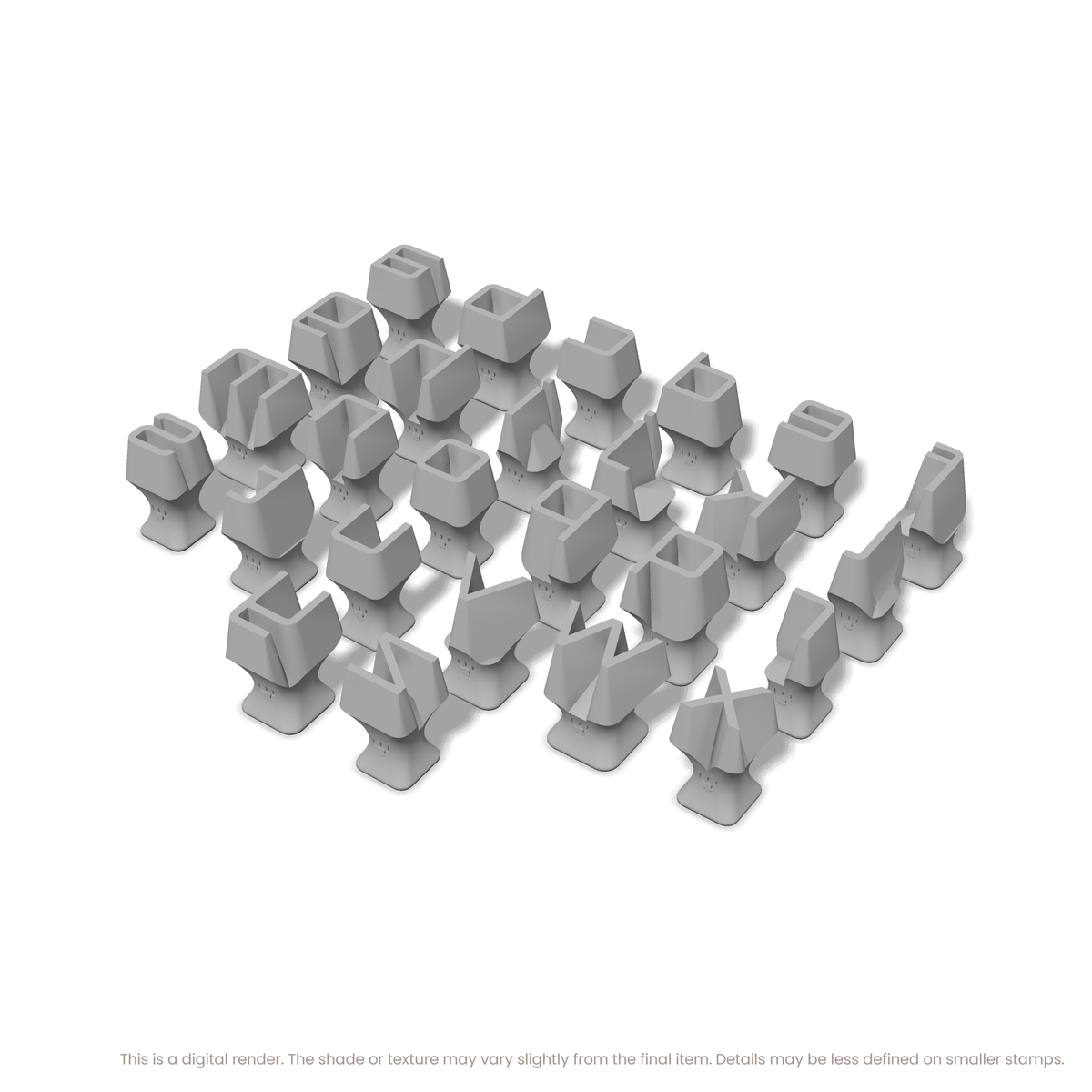 Orbitron | Lowercase | Alphabet Stamp Sets - Ceramind® Tools