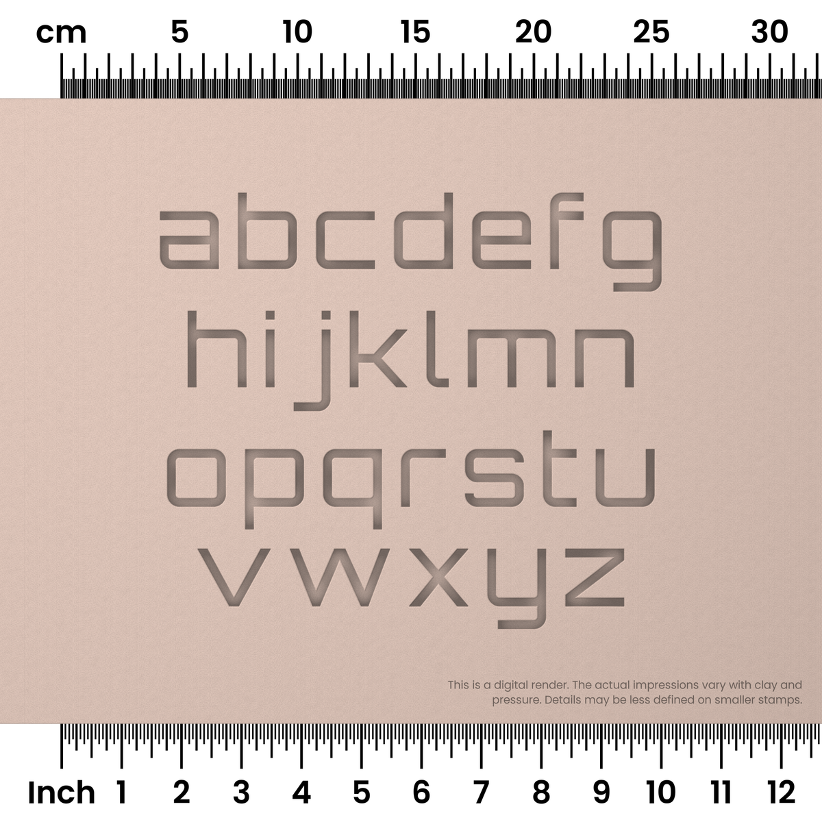 Orbitron | Lowercase | Alphabet Stamp Sets - Ceramind® Tools