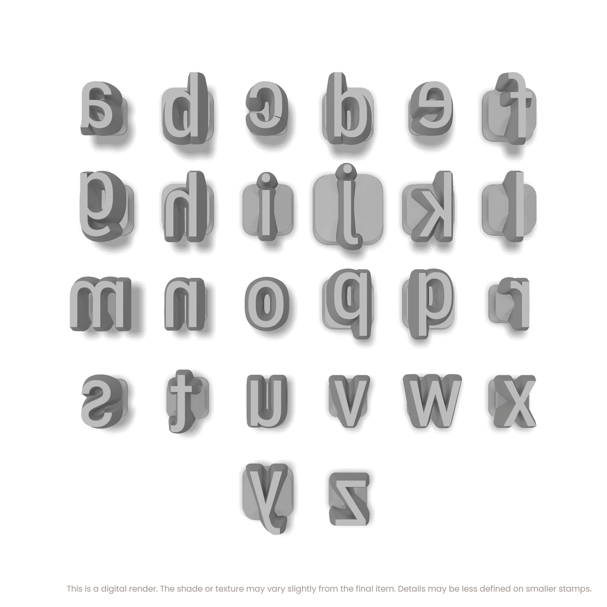 Roboto Condensed | Lowercase | Alphabet Stamp Sets - Ceramind® Tools