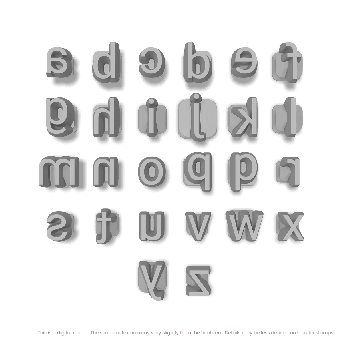 Roboto | Lowercase | Alphabet Stamp Sets - Ceramind® Tools