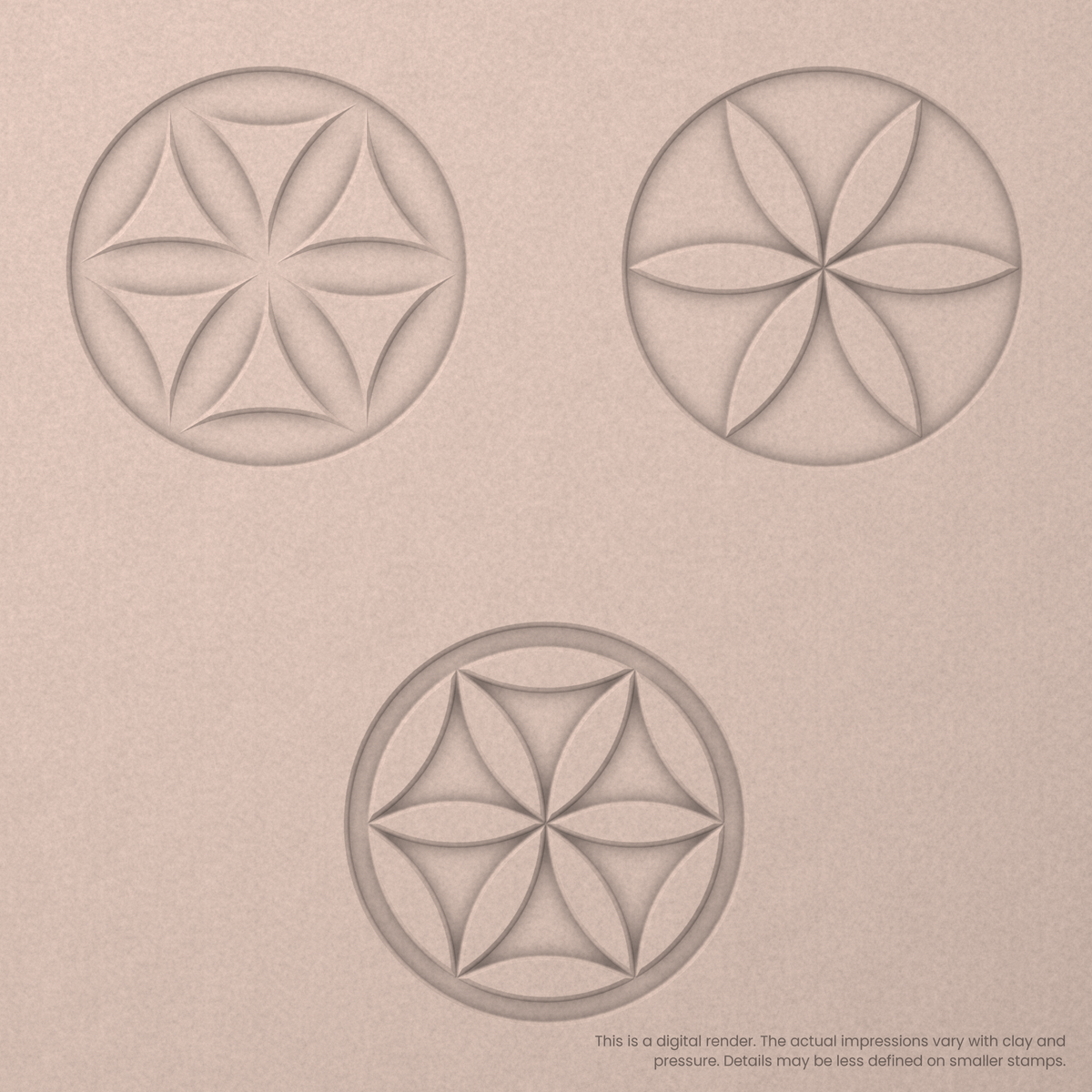 Flower of Life Stamp Set: Circle, 2 Petals Wide - Ceramind® Tools