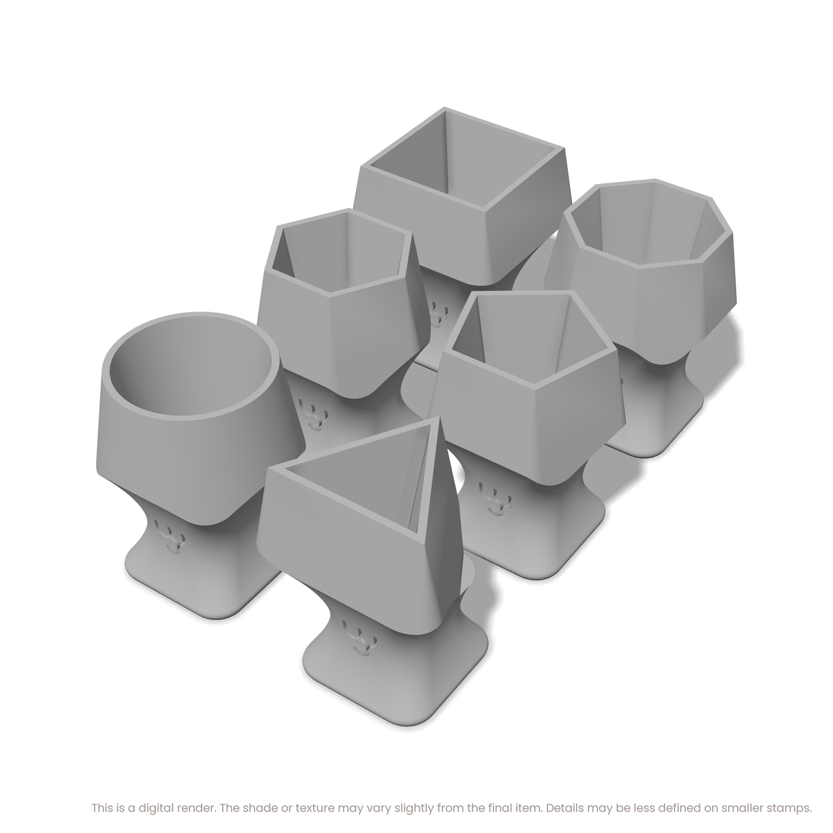 Geometric Stamp Set: All 6 Shapes, One Size - Ceramind® Tools