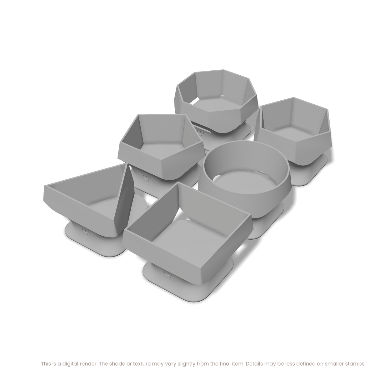 Geometric Stamp Set: All 6 Shapes, One Size - Ceramind® Tools