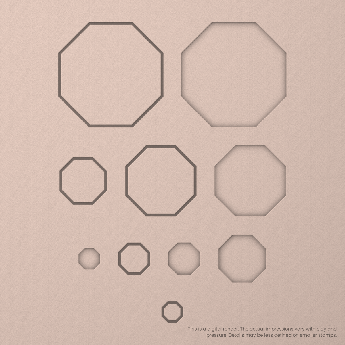 Geometric Stamp Set: One Shape, All 5 Sizes - Ceramind® Tools