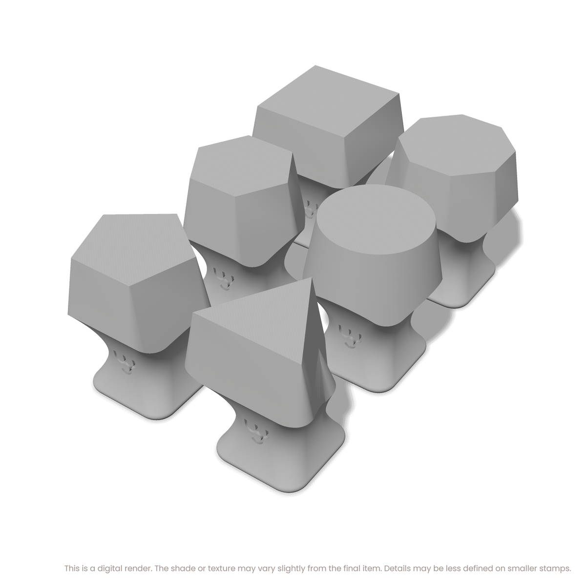 Geometric Stamp Set: All 6 Shapes, One Size - Ceramind® Tools