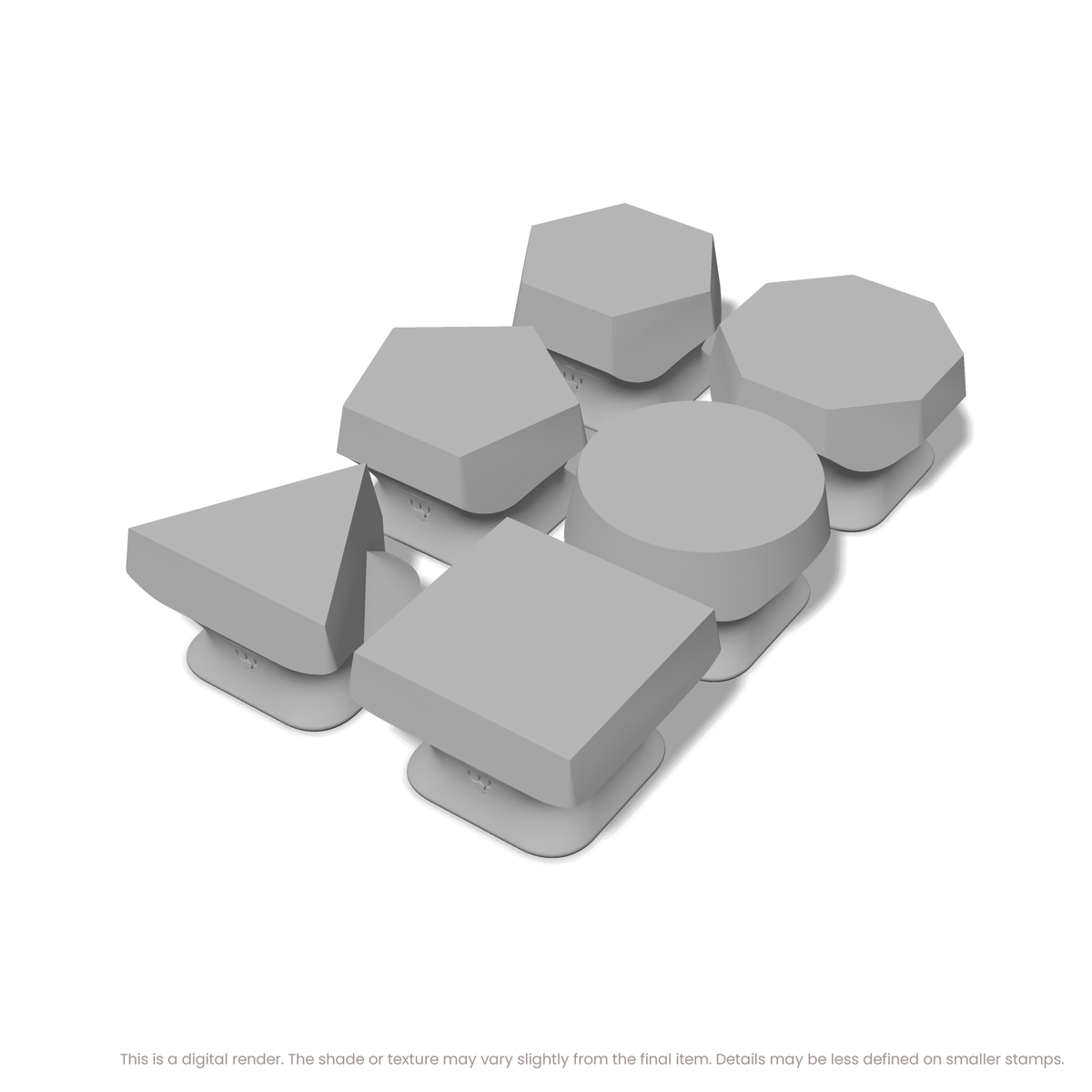 Geometric Stamp Set: All 6 Shapes, One Size - Ceramind® Tools
