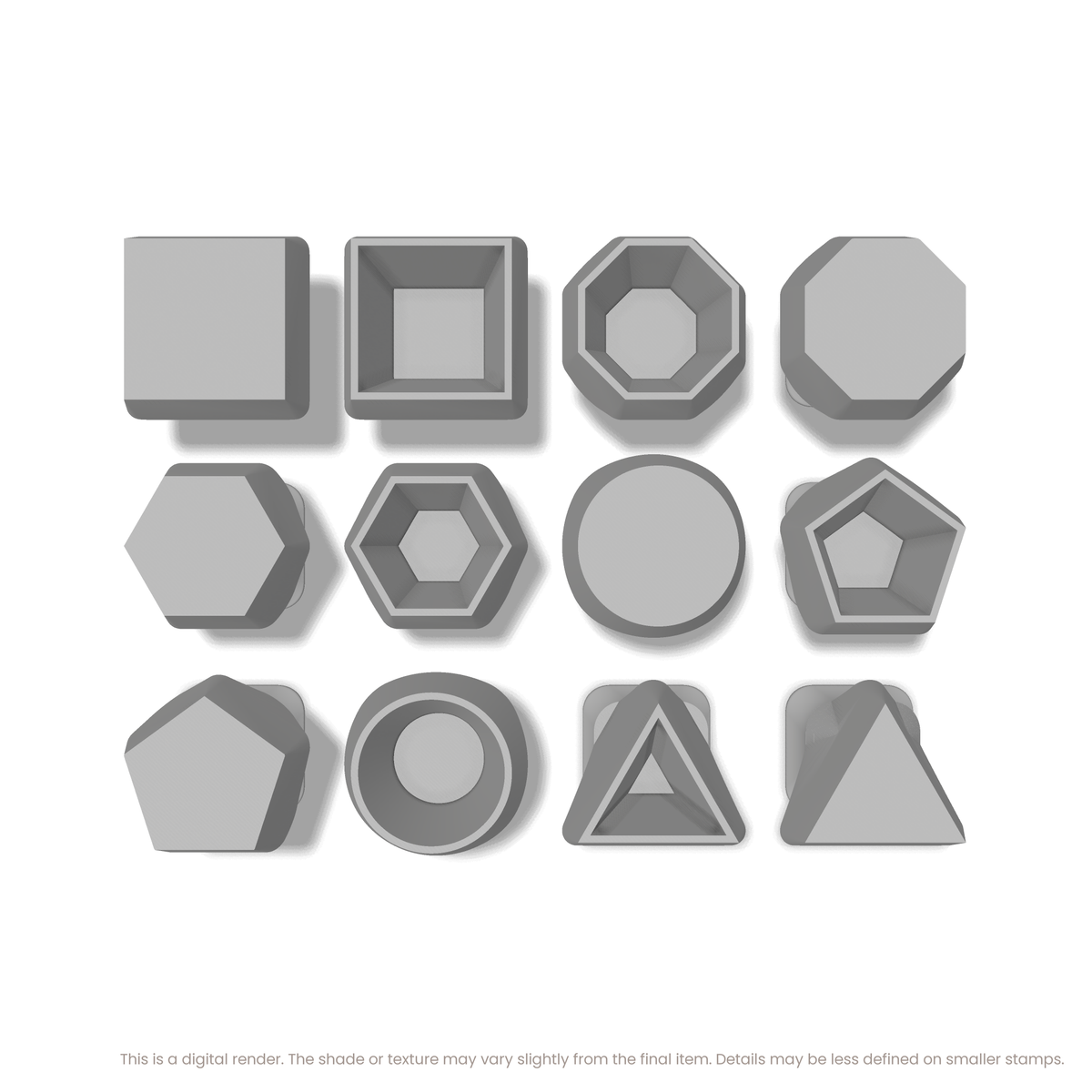 Geometric Stamp Set: All 6 Shapes, One Size - Ceramind® Tools