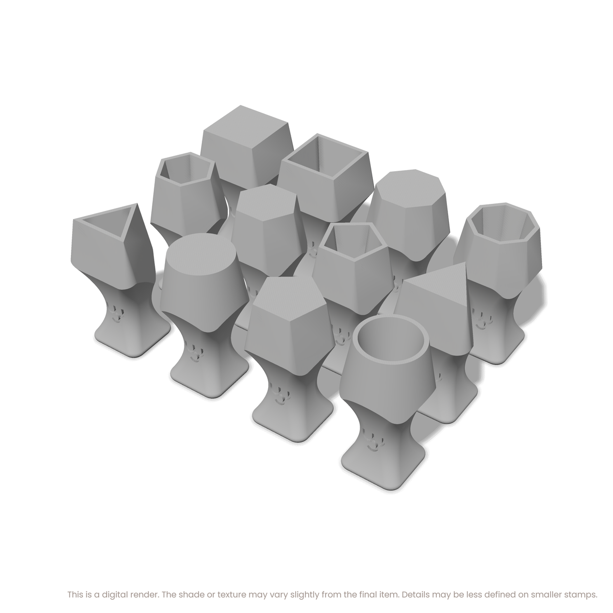Geometric Stamp Set: All 6 Shapes, One Size - Ceramind® Tools