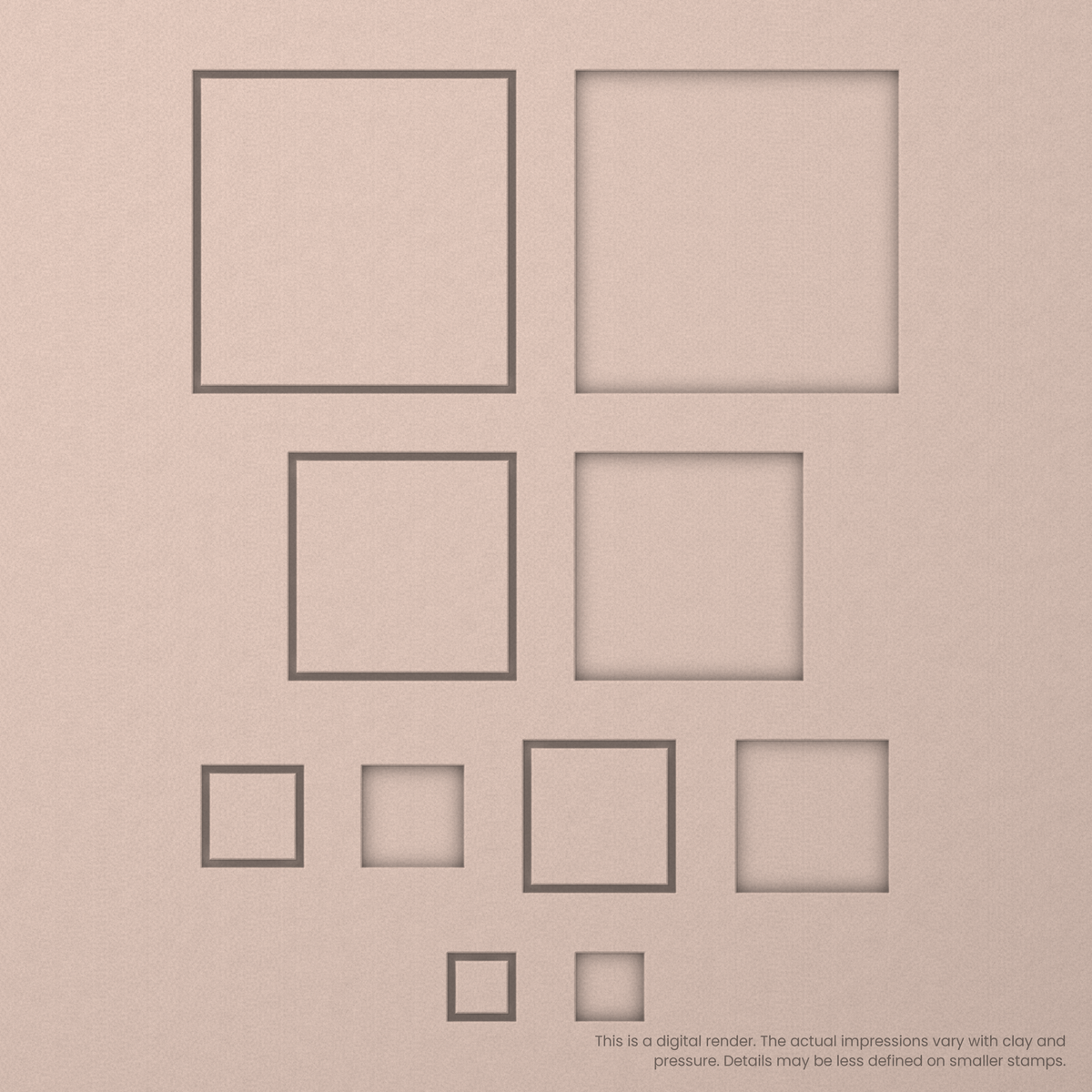 Geometric Stamp Set: One Shape, All 5 Sizes - Ceramind® Tools