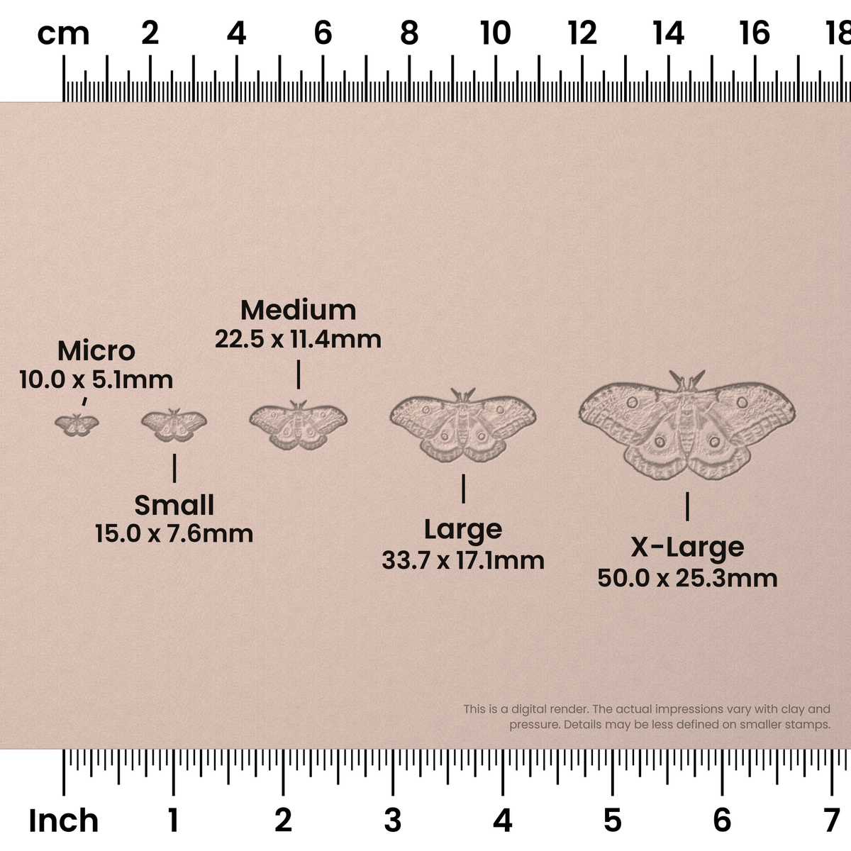 Polyphemus Moth Stamps - Photo Textured - Ceramind® Tools