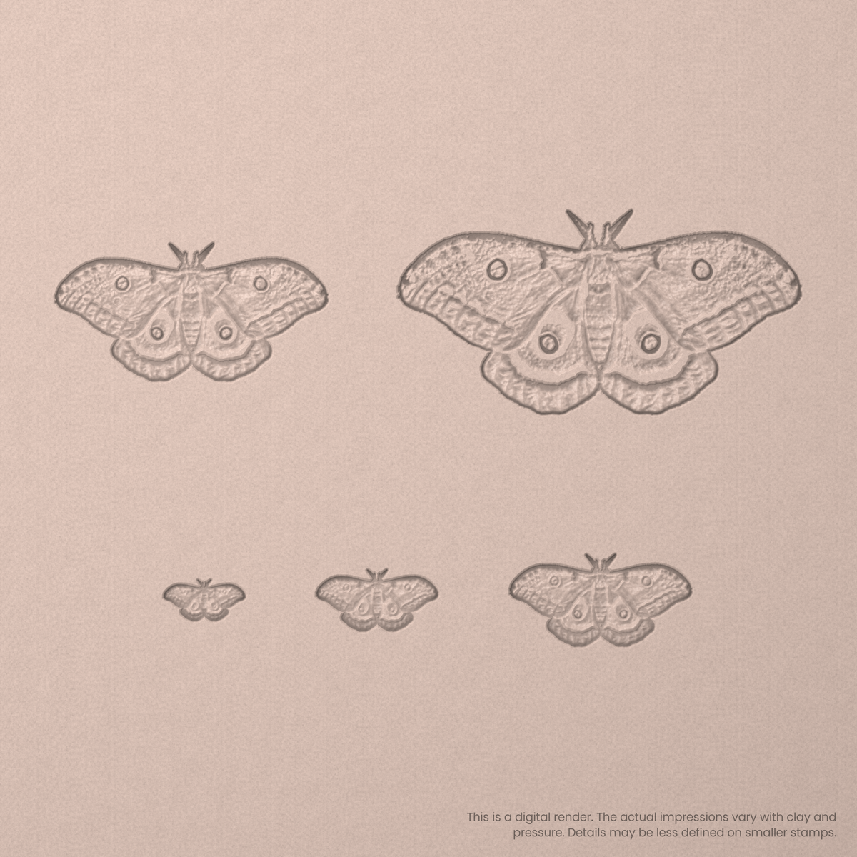 Polyphemus Moth Stamps - Photo Textured - Ceramind® Tools