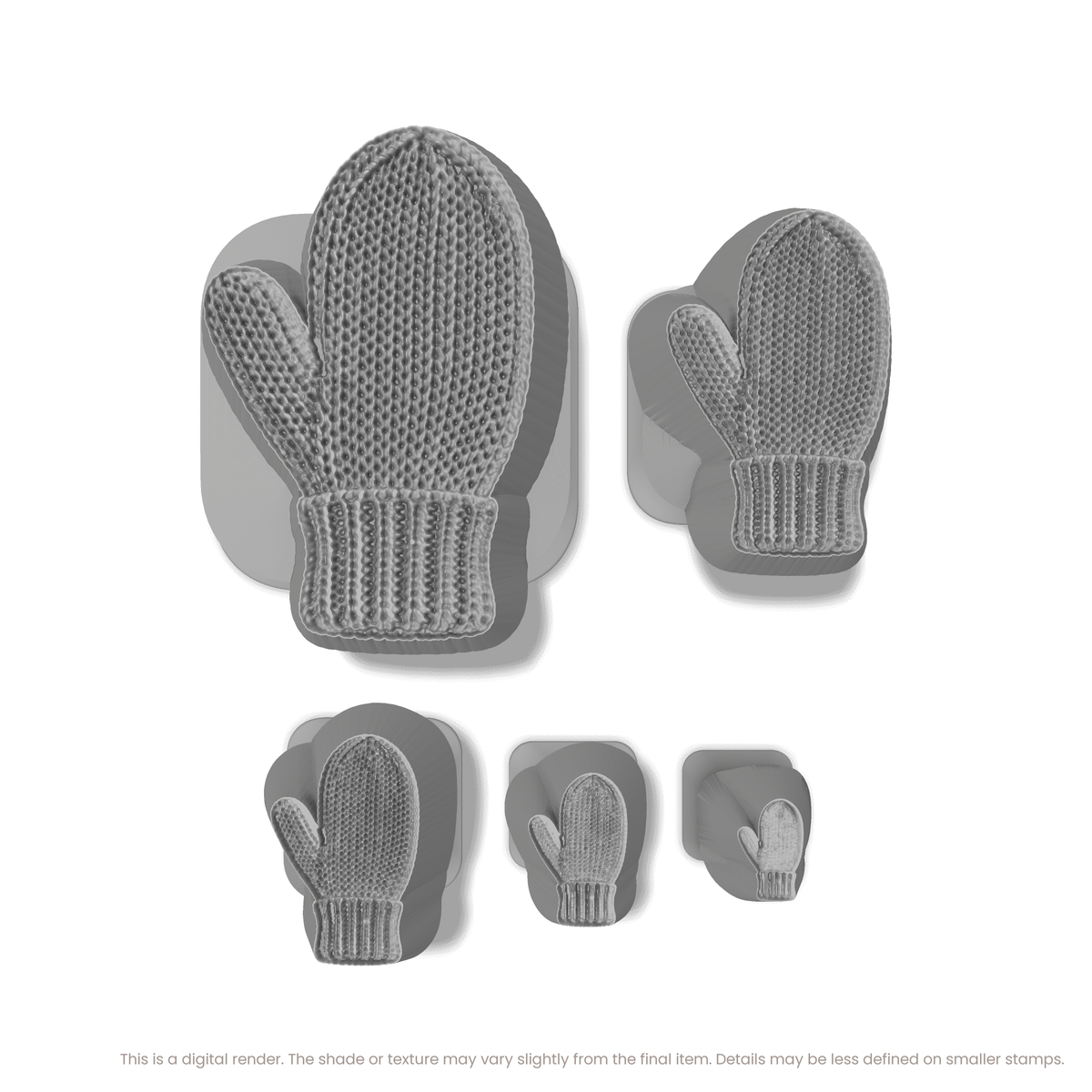 Knitted Mitten Stamps - Photo Textured - Ceramind® Tools
