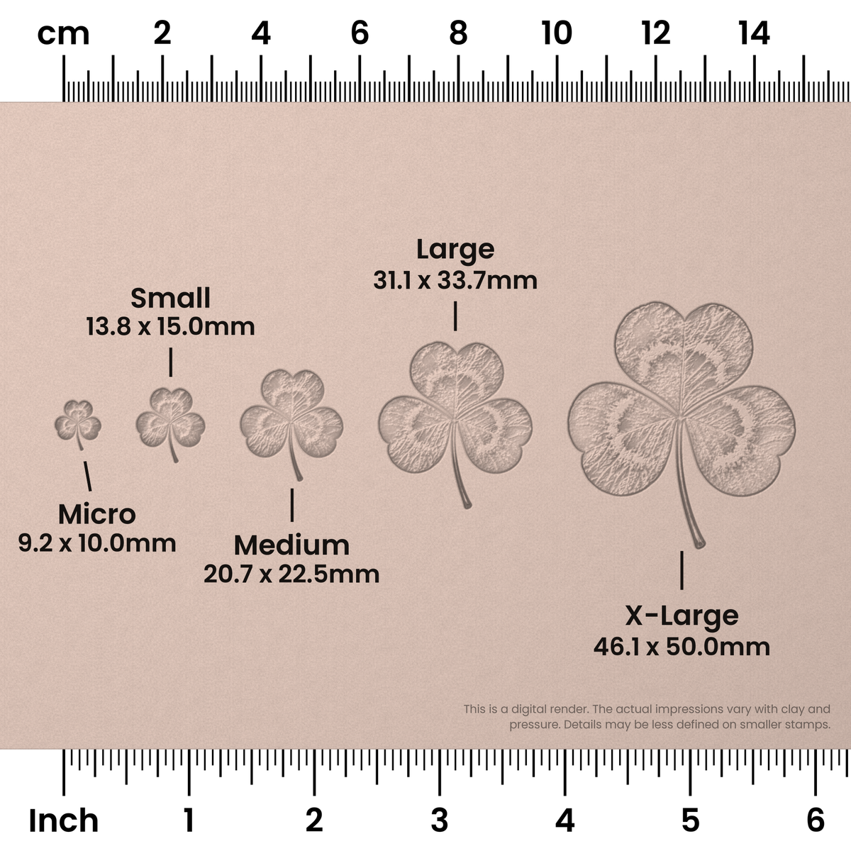 3-Leafed Clover Stamps - Photo Textured
