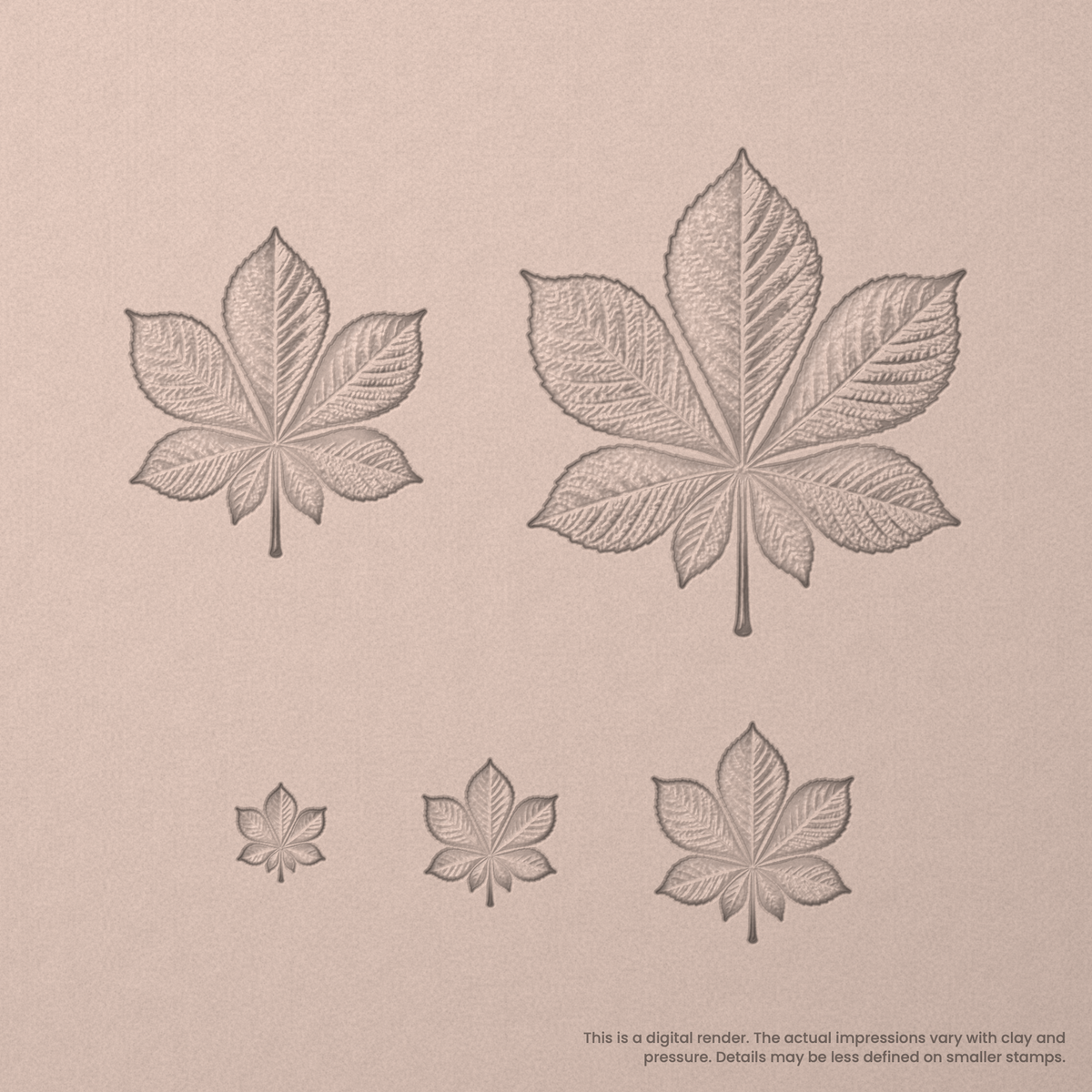 Horse Chestnut Leaf Stamps - Photo Textured