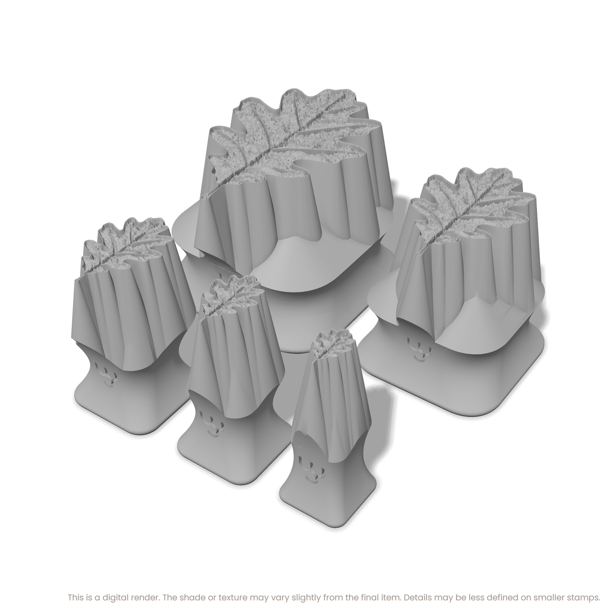 White Oak Leaf Stamps - Photo Textured