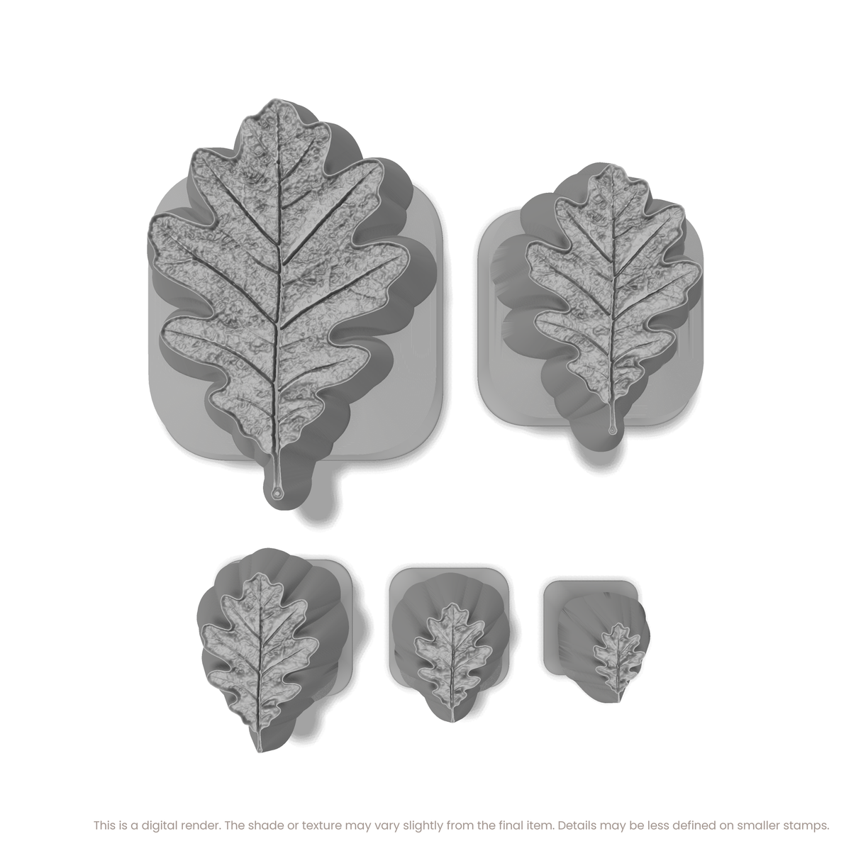 White Oak Leaf Stamps - Photo Textured