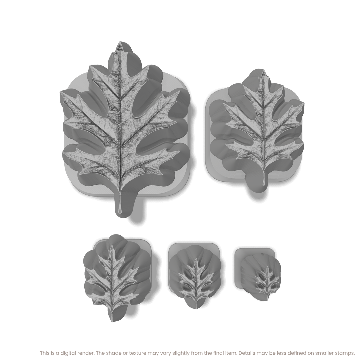 Pin Oak Leaf Stamps - Photo Textured