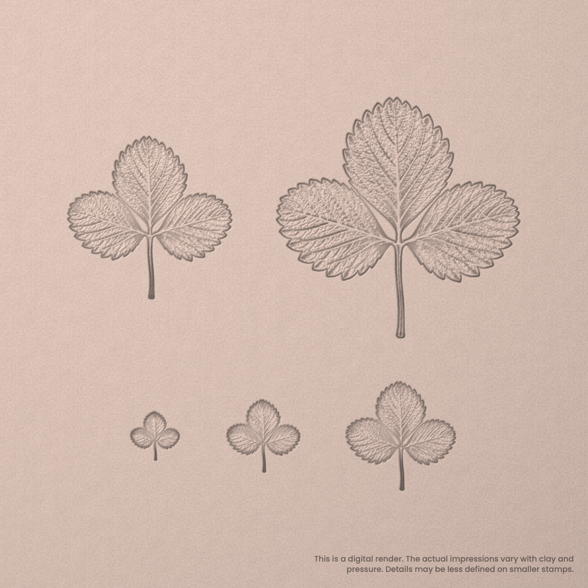 Strawberry Leaf Stamps - Photo Textured