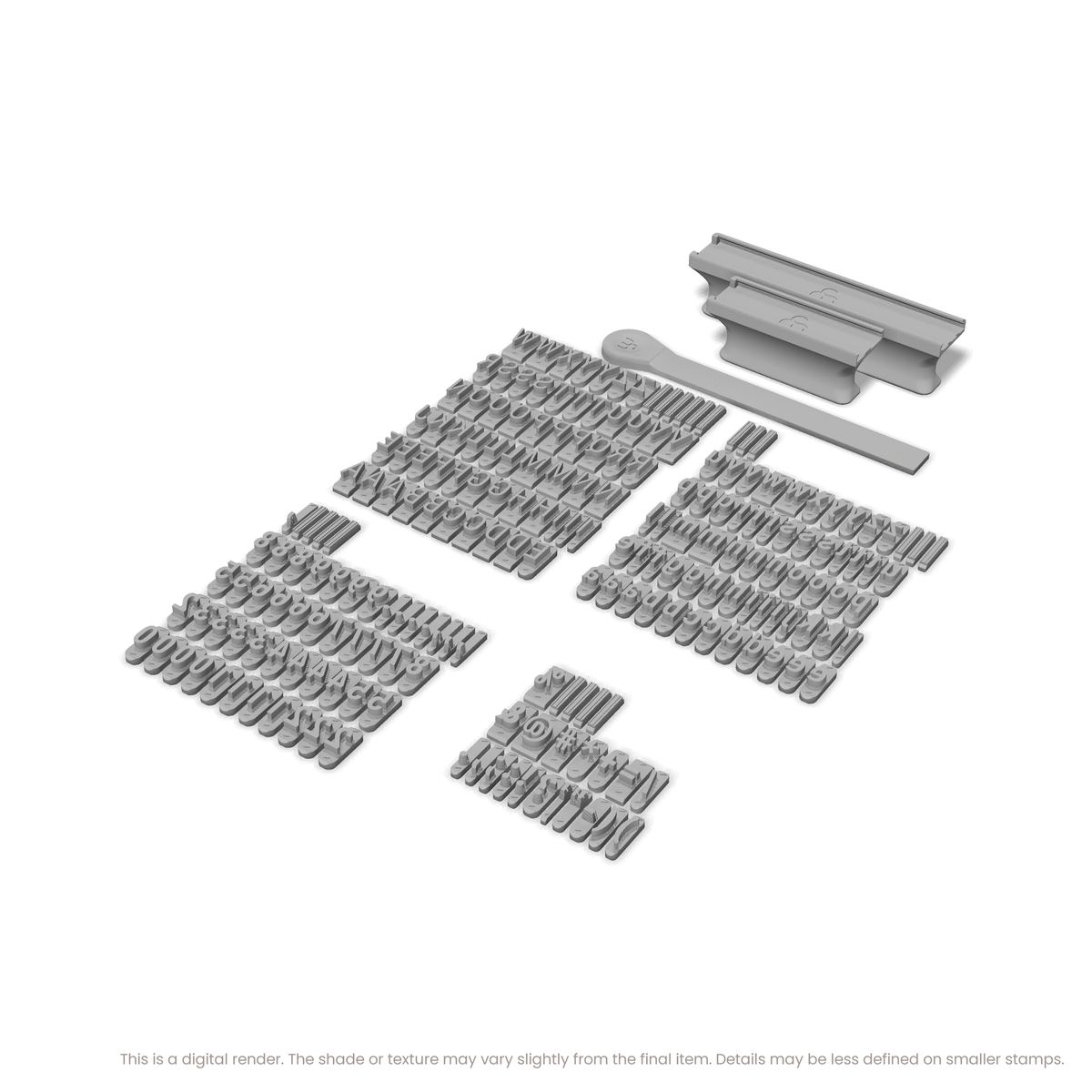 Roboto Condensed | Font Rail Stamp Sets | Letters, Numbers, and Symbols - Ceramind® Tools