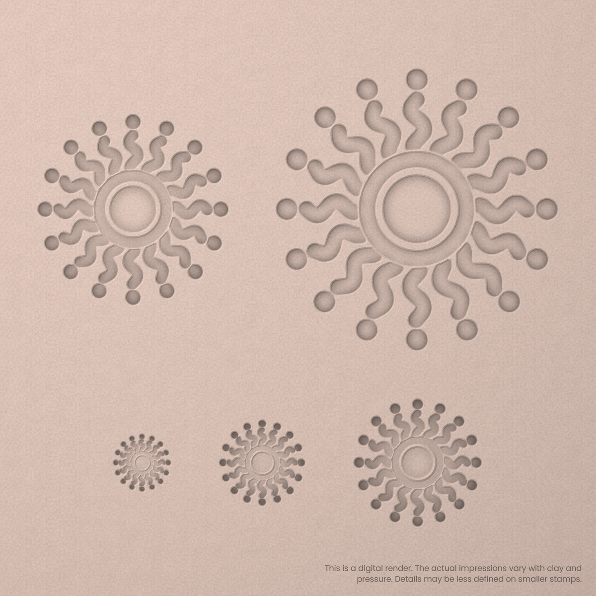 Dotted Wave Sunburst Stamps - Ceramind® Tools