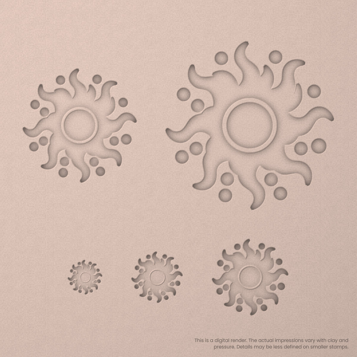 Dotted Flame Sunburst Stamps - Ceramind® Tools