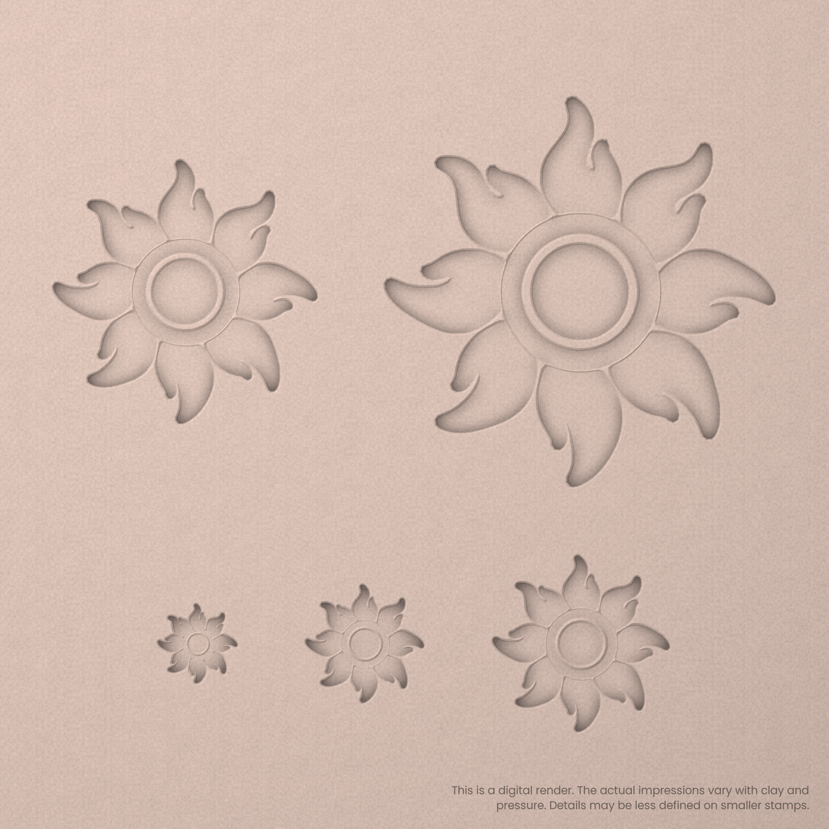 Fiery Flame Sunburst Stamps - Ceramind® Tools