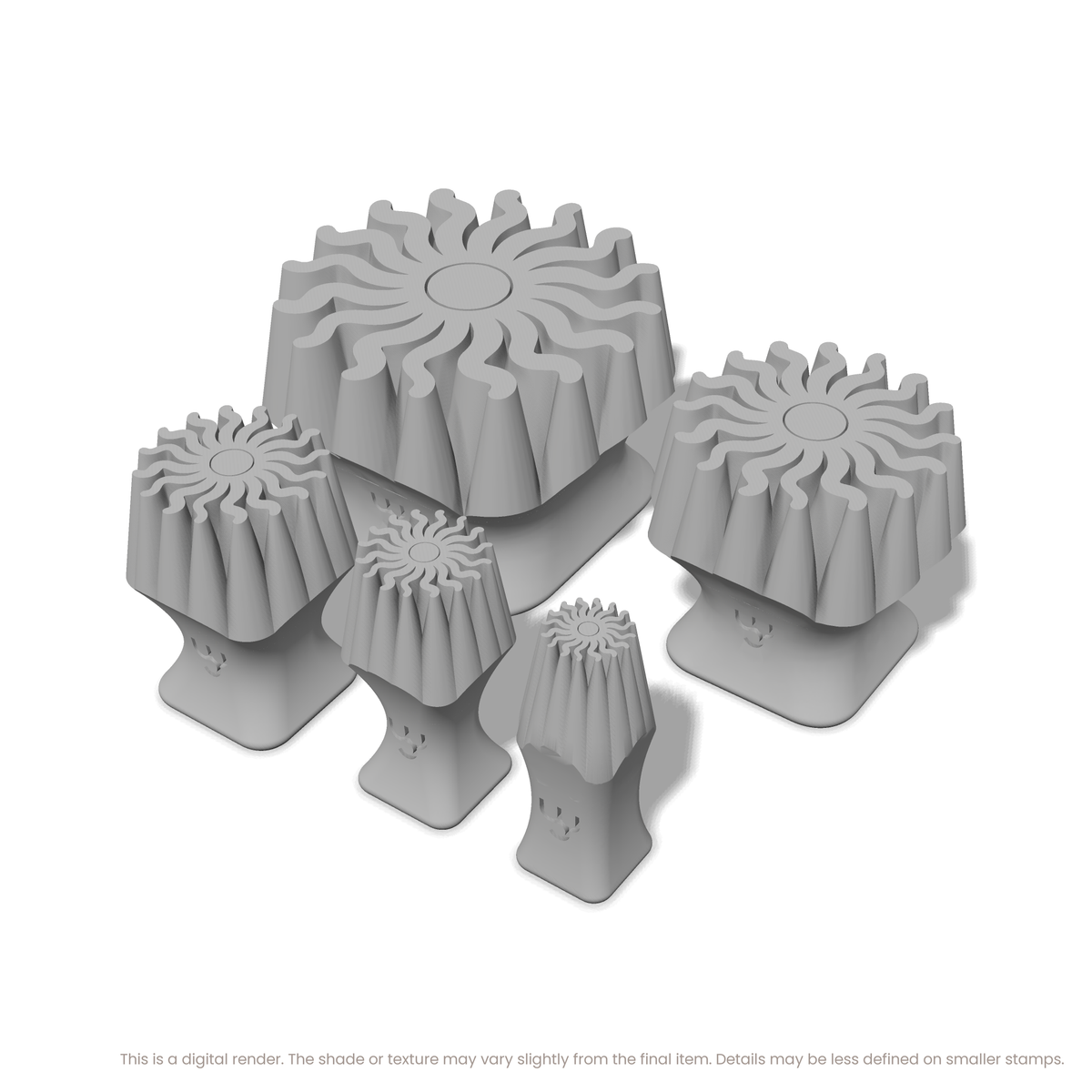 Wavy Flame Sunburst Stamps - Ceramind® Tools