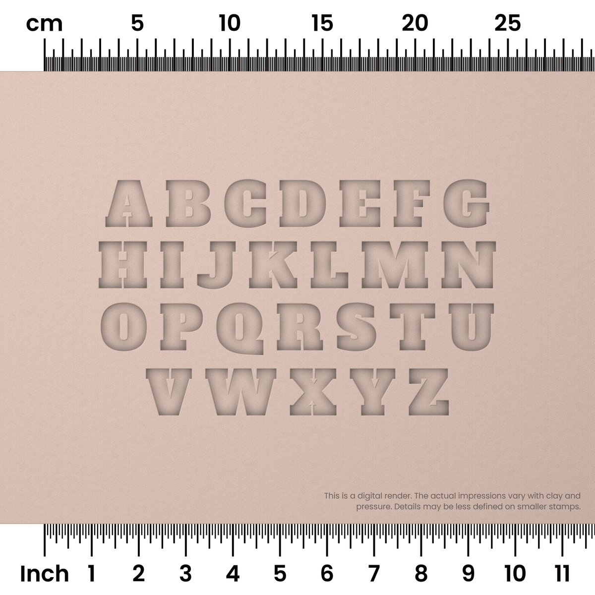 Alfa Slab One | All Caps | Alphabet Stamp Sets - Ceramind® Tools