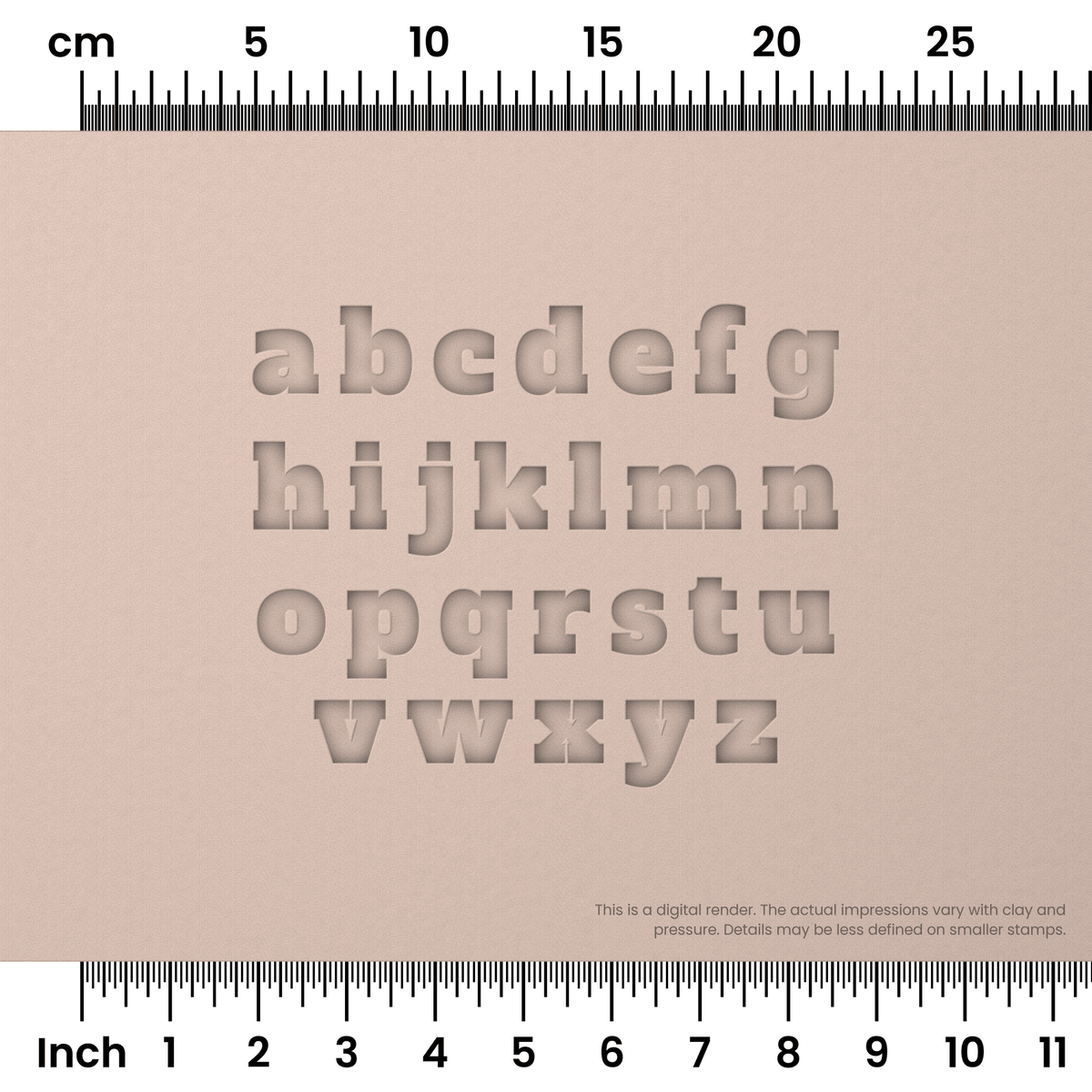 Alfa Slab One | Lowercase | Alphabet Stamp Sets - Ceramind® Tools