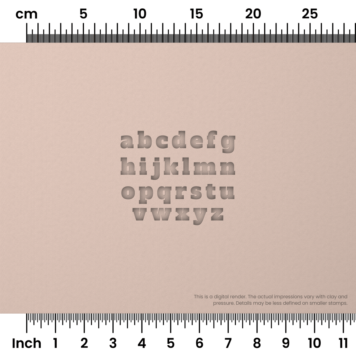 Alfa Slab One | Lowercase | Alphabet Stamp Sets - Ceramind® Tools