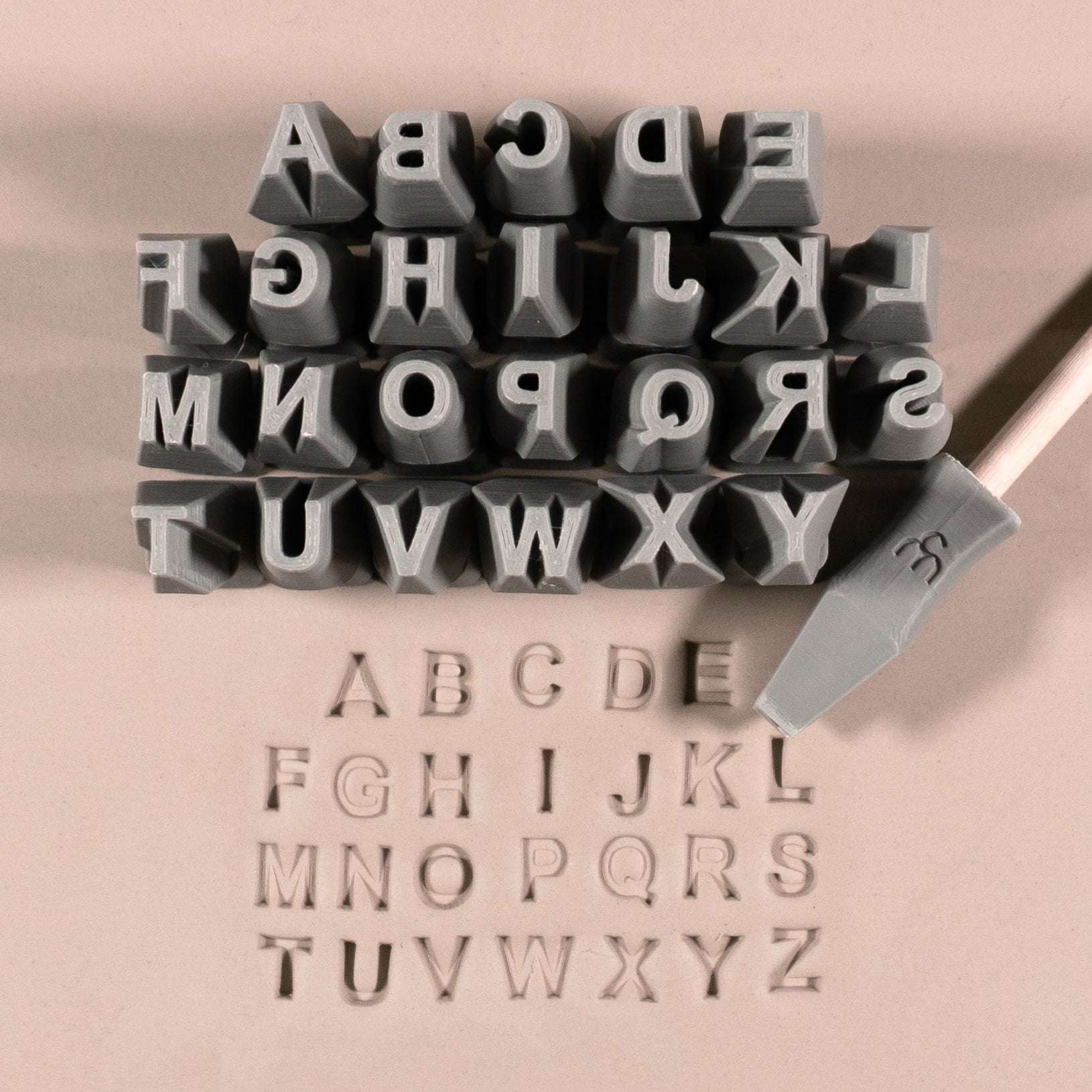 Alphabet Stamp Set | All Caps | Arial Bold Font | 7mm Width - Ceramind® Tools