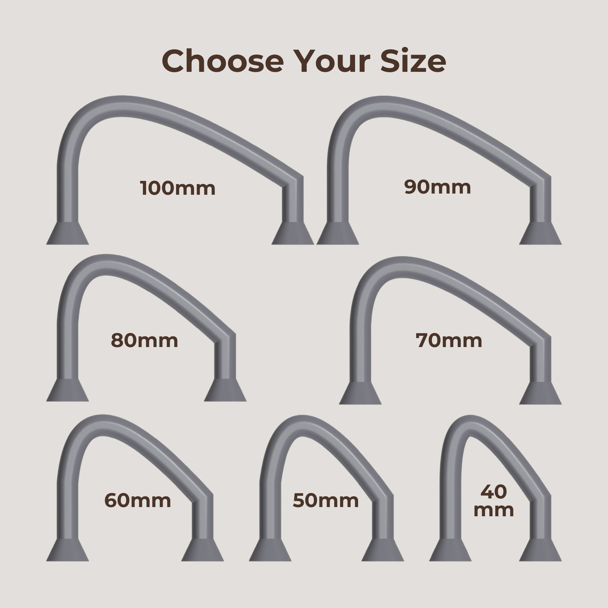 Arched Handle | Master Slip Casting Mold Kit | 3 Styles, 7 Sizes, 21 Total Variations - Ceramind® Tools