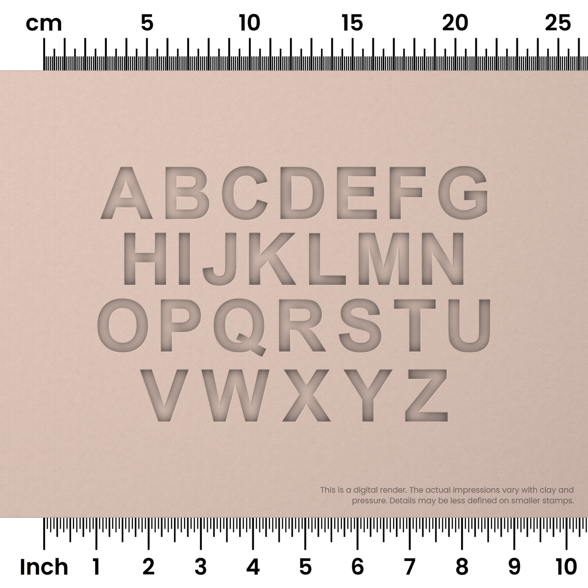 Arial Bold | All Caps | Alphabet Stamp Sets - Ceramind® Tools