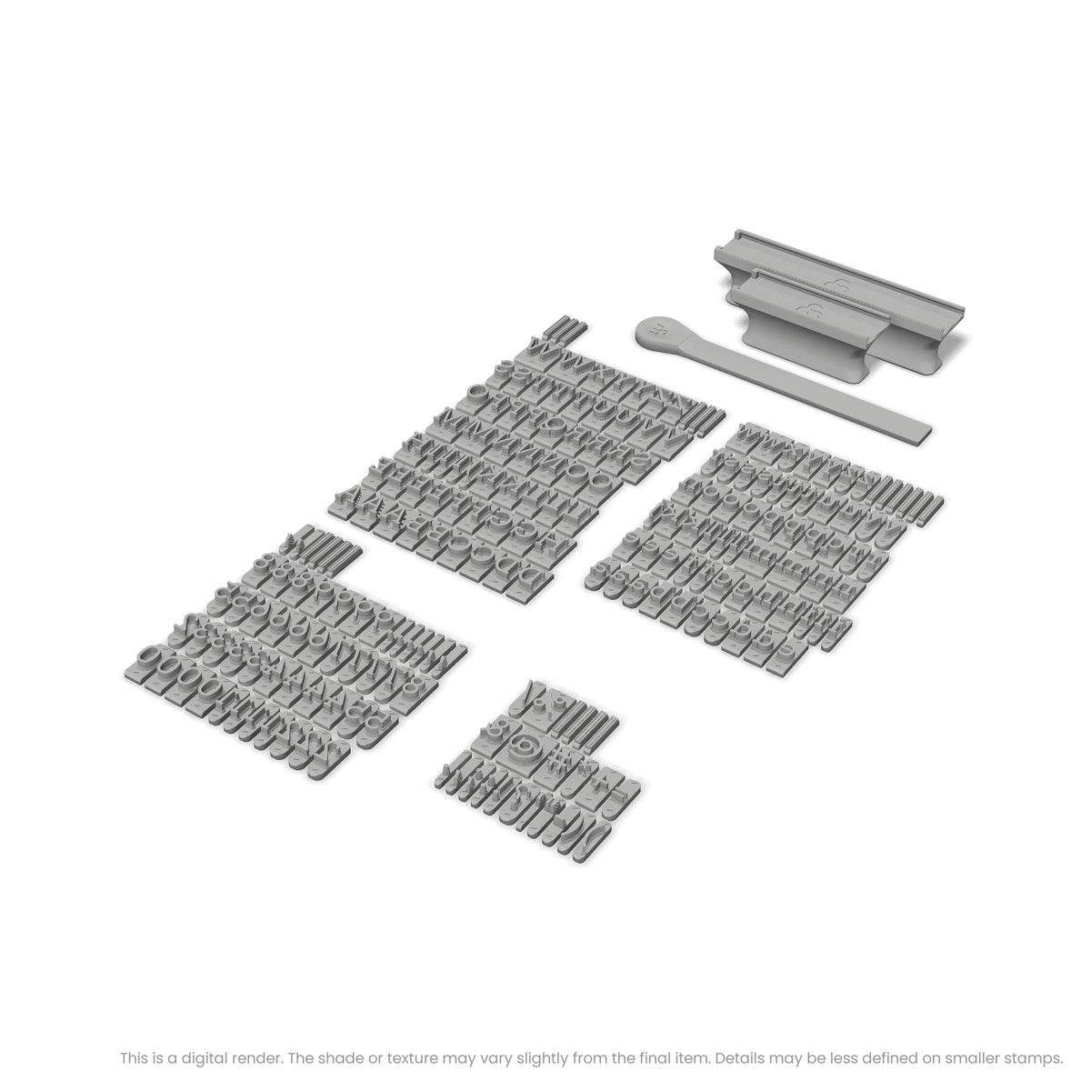 Arvo | Font Rail Stamp Sets | Letters, Numbers, and Symbols - Ceramind® Tools