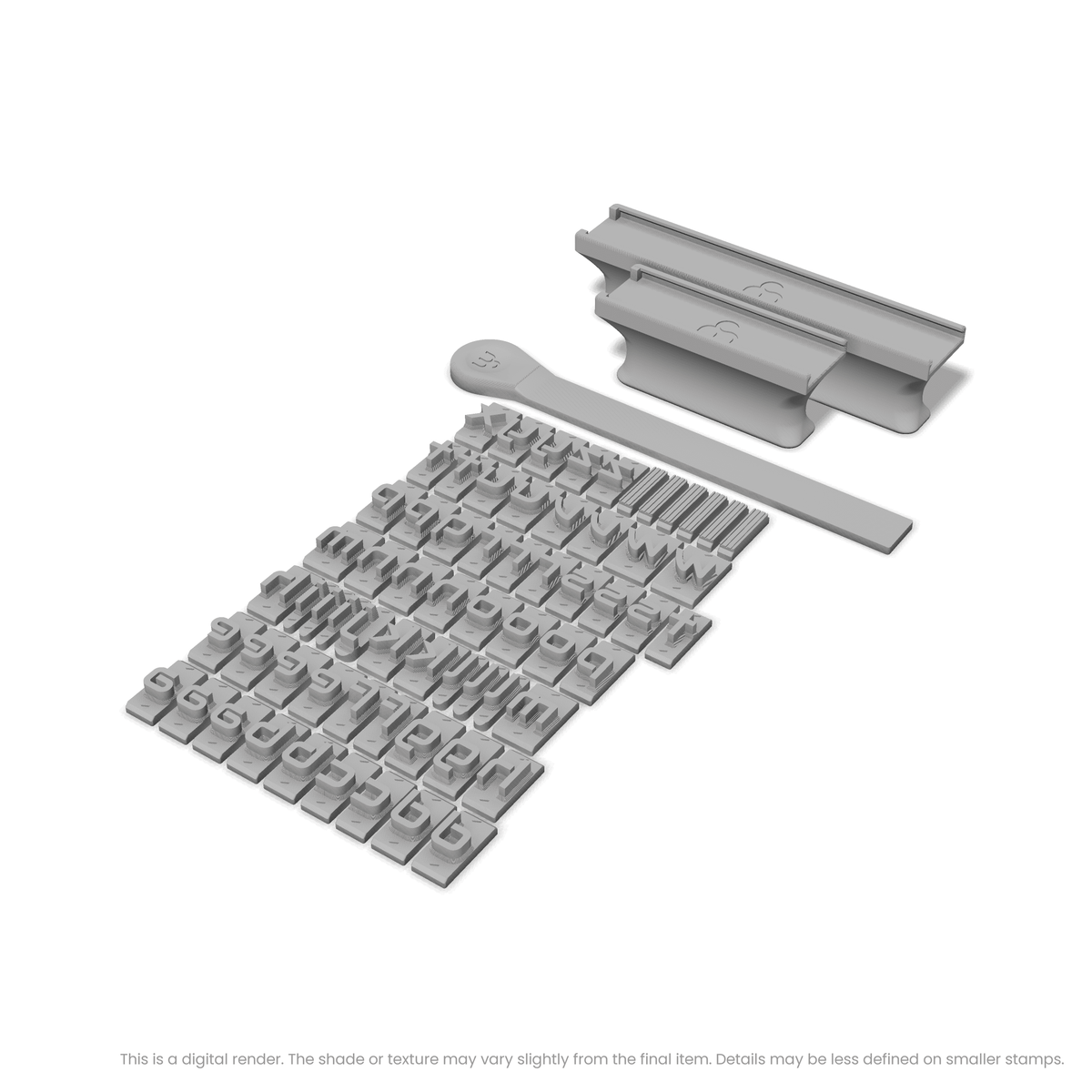 Audiowide | Font Rail Stamp Sets | Letters, Numbers, and Symbols - Ceramind® Tools