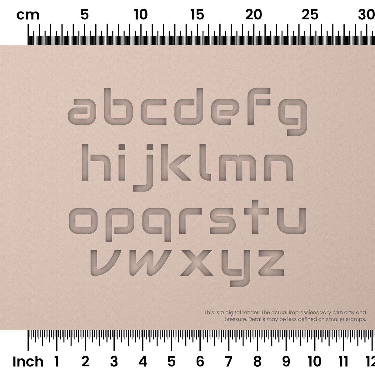 Audiowide | Lowercase | Alphabet Stamp Sets - Ceramind® Tools