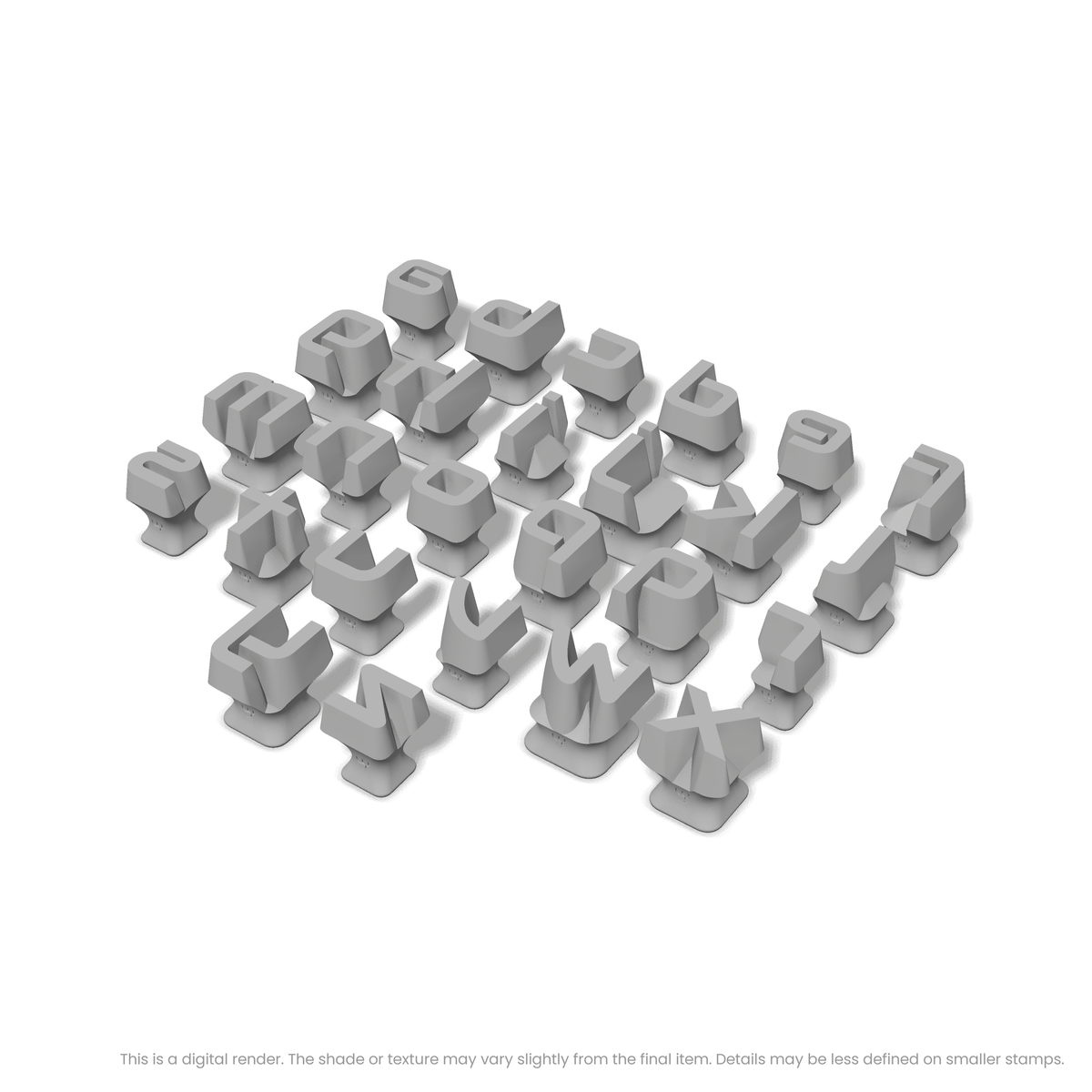 Audiowide | Lowercase | Alphabet Stamp Sets - Ceramind® Tools