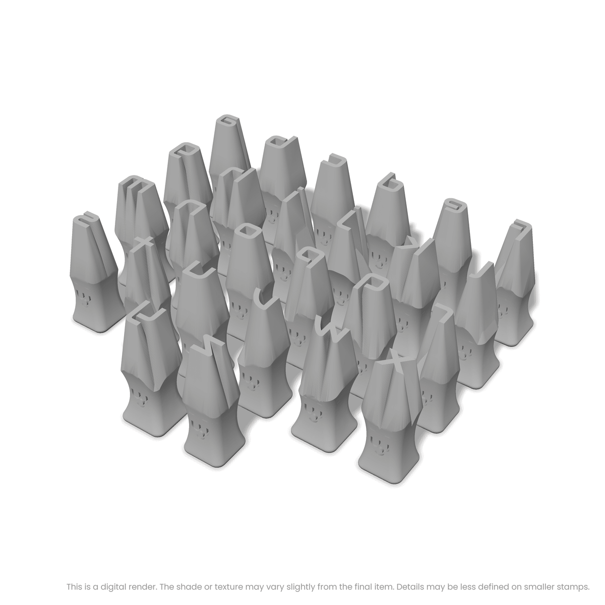 Audiowide | Lowercase | Alphabet Stamp Sets - Ceramind® Tools