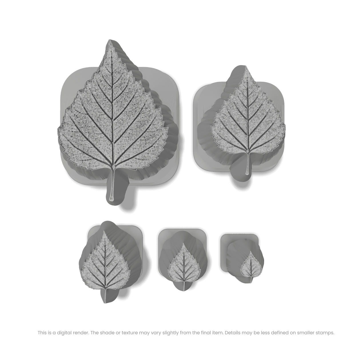 Birch Leaf Stamps - Photo Textured - Ceramind® Tools
