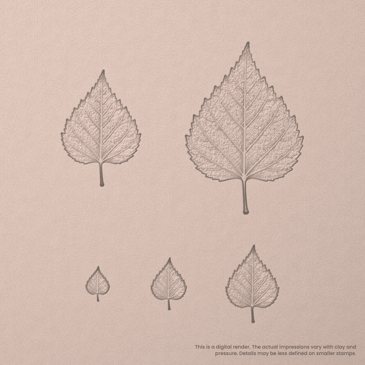 Birch Leaf Stamps - Photo Textured - Ceramind® Tools