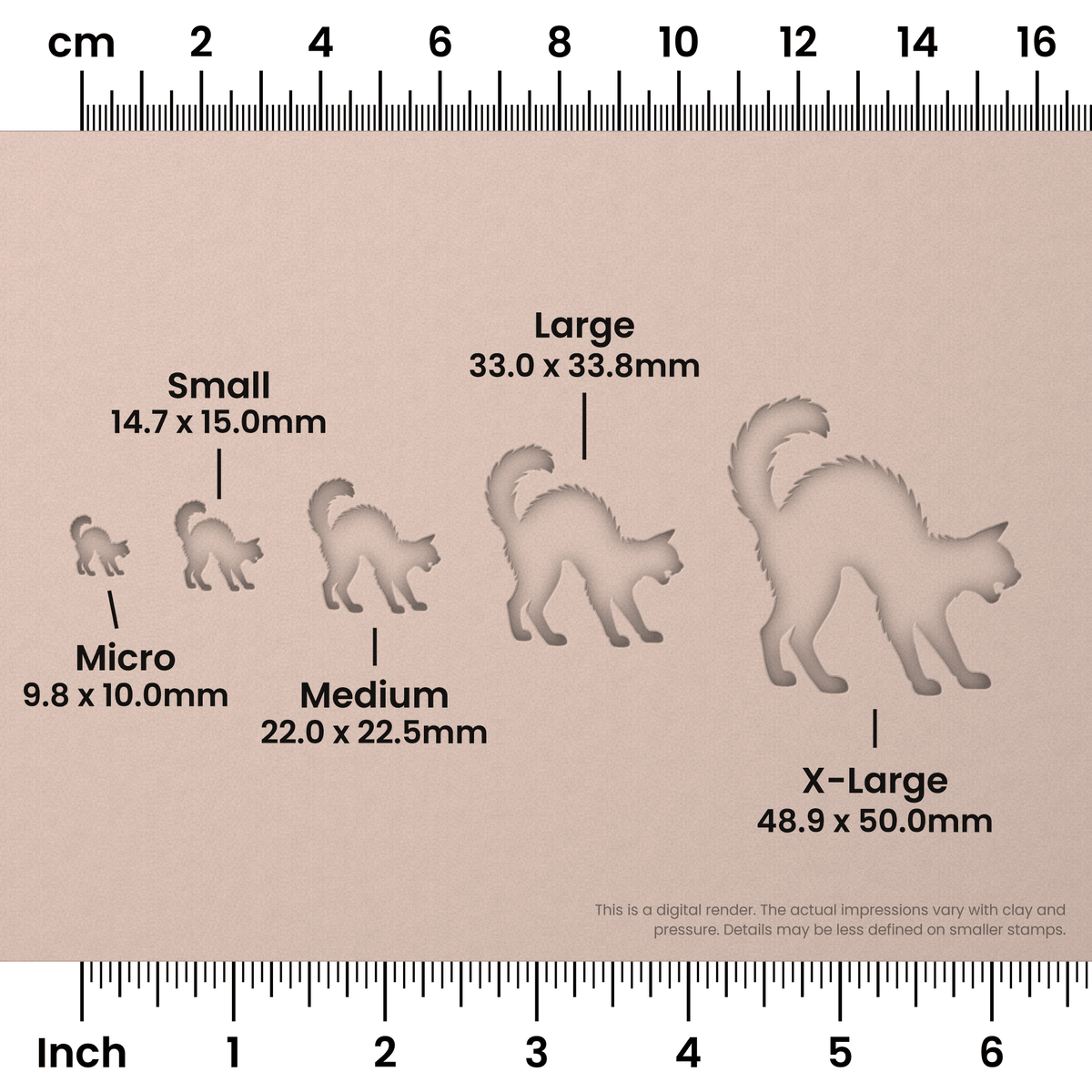 Cat with Arched Back Stamps - Ceramind® Tools