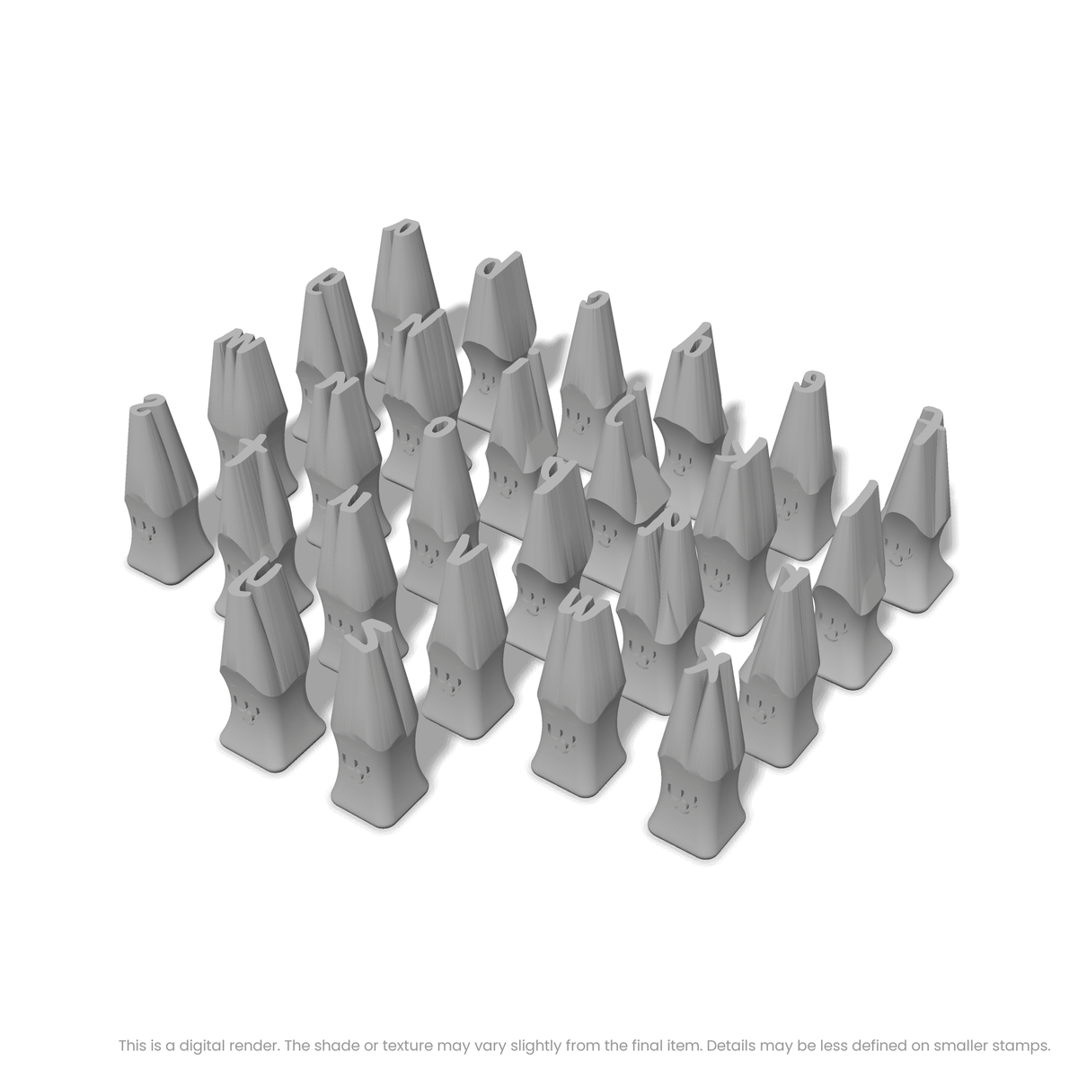 Caveat Brush | Lowercase | Alphabet Stamp Sets - Ceramind® Tools