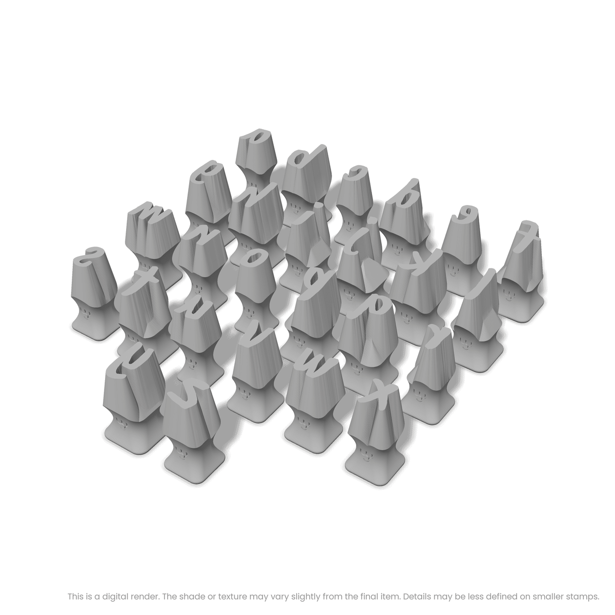 Caveat Brush | Lowercase | Alphabet Stamp Sets - Ceramind® Tools