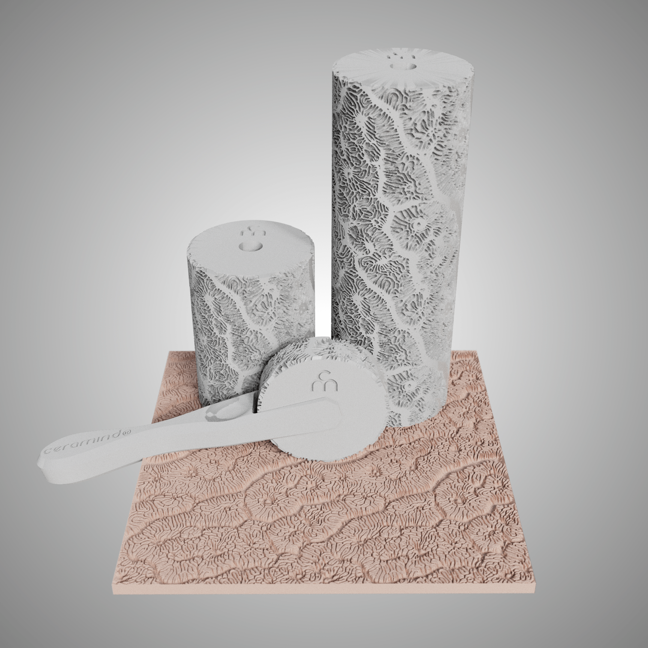 Clay Texture Roller - Coral Texture - Variation 03 - Ceramind® Tools