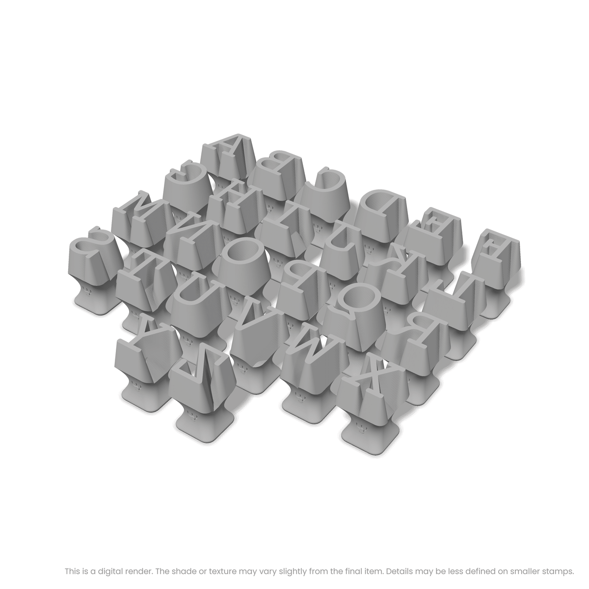 Courier Prime | All Caps | Alphabet Stamp Sets - Ceramind® Tools