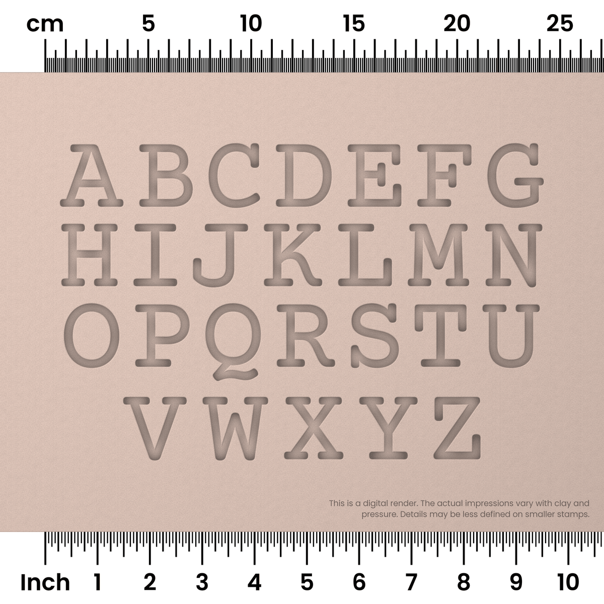 Courier Prime | All Caps | Alphabet Stamp Sets - Ceramind® Tools