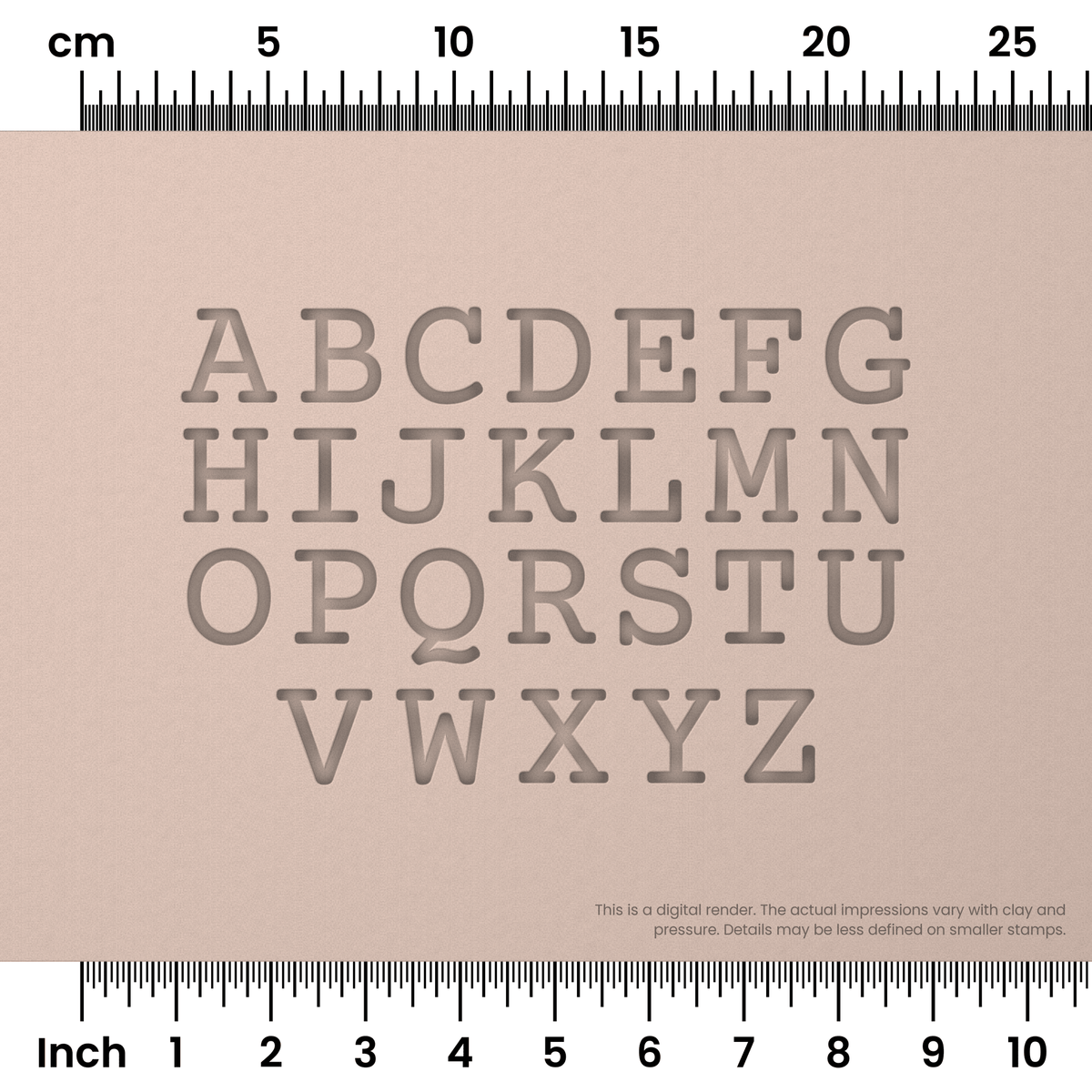 Courier Prime | All Caps | Alphabet Stamp Sets - Ceramind® Tools