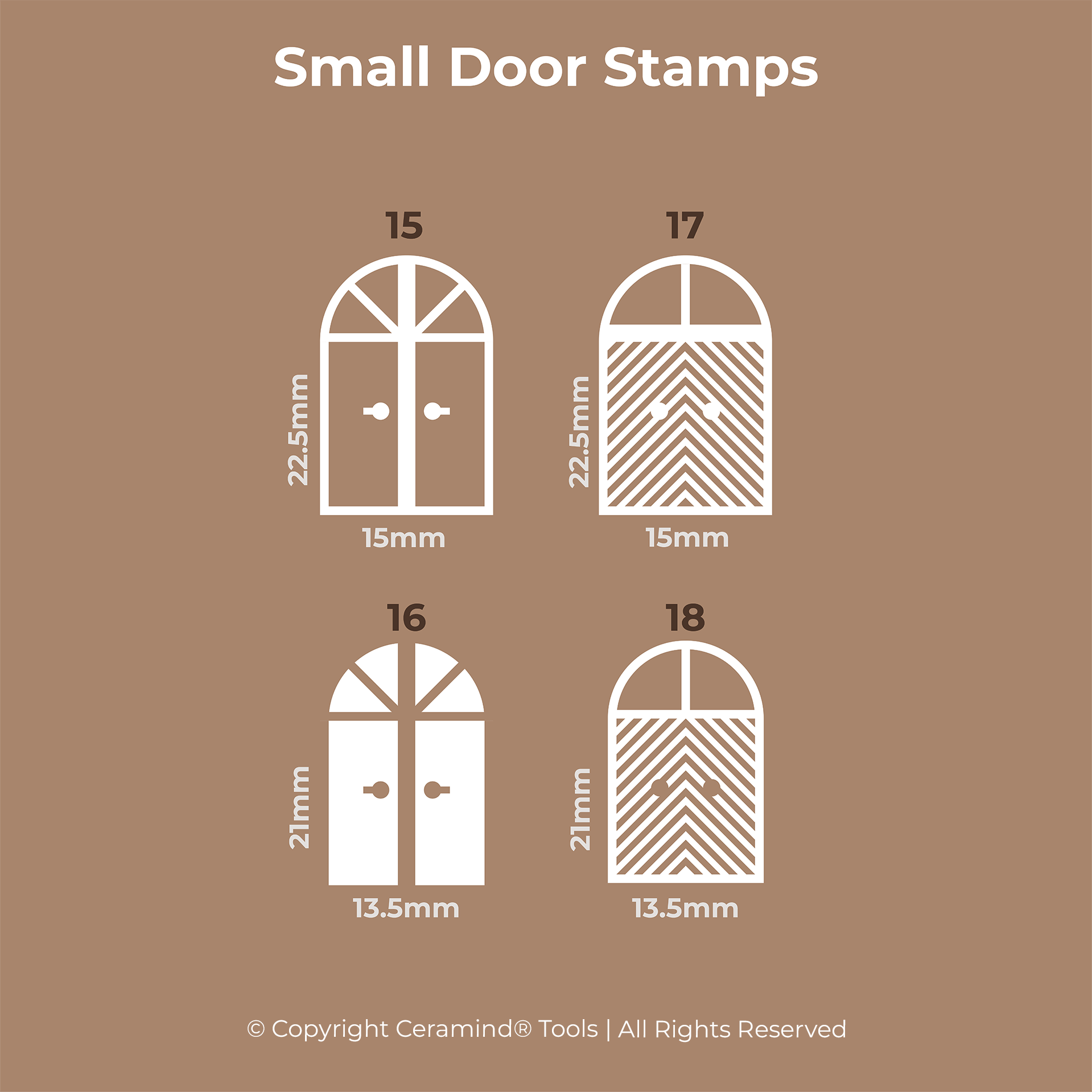 Door Stamp Set of 18 - Ceramind® Tools